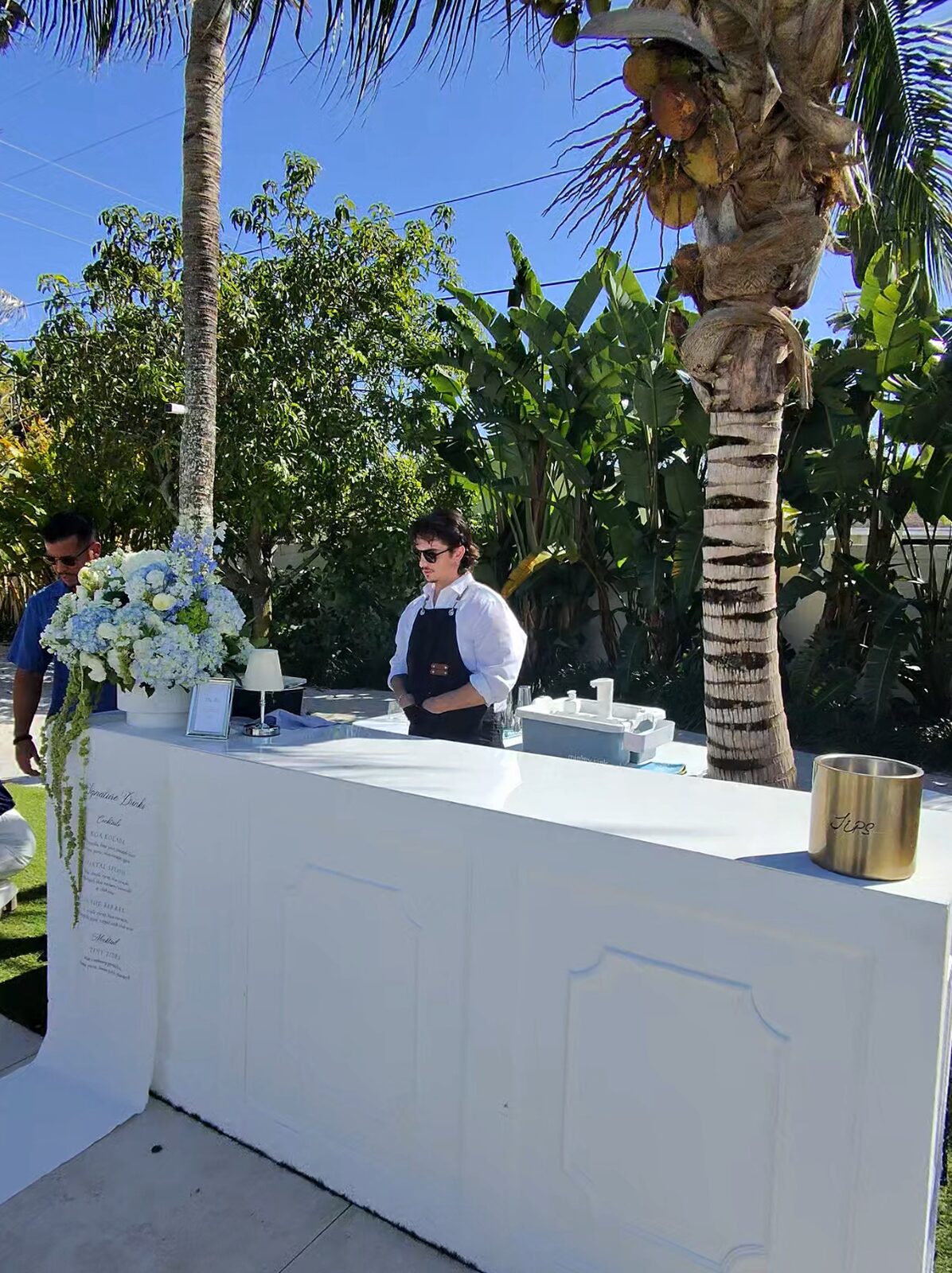 Full mobile bar setup at a Palm Beach event