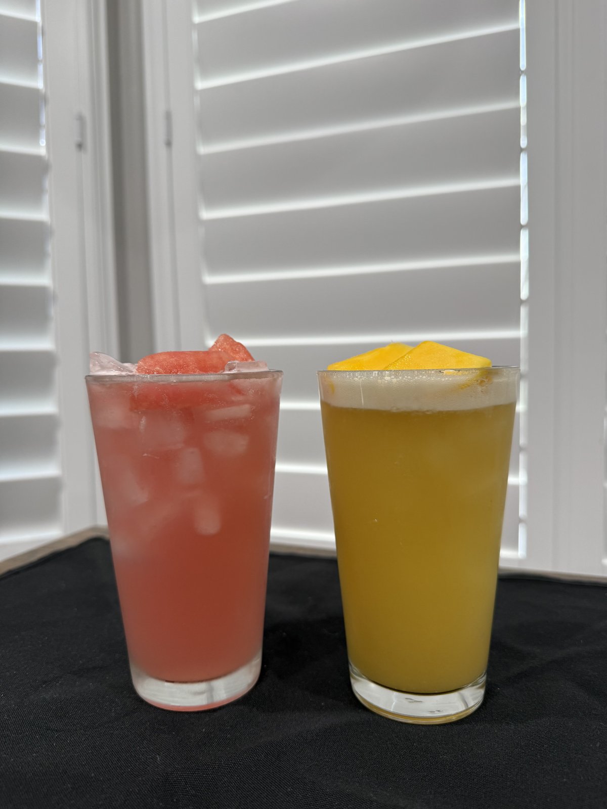 Golden Paradise and Summer Sunset mocktails by Palm Beach Cocktails