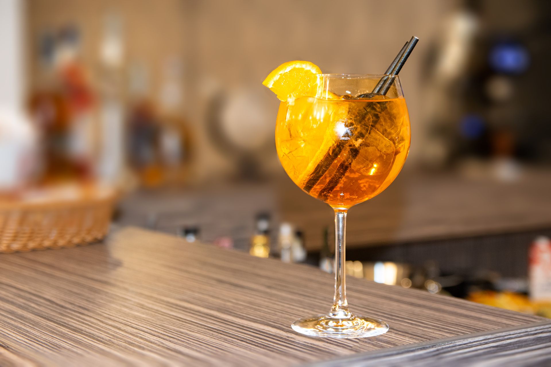 Bright citrus cooler cocktail with an orange slice garnish